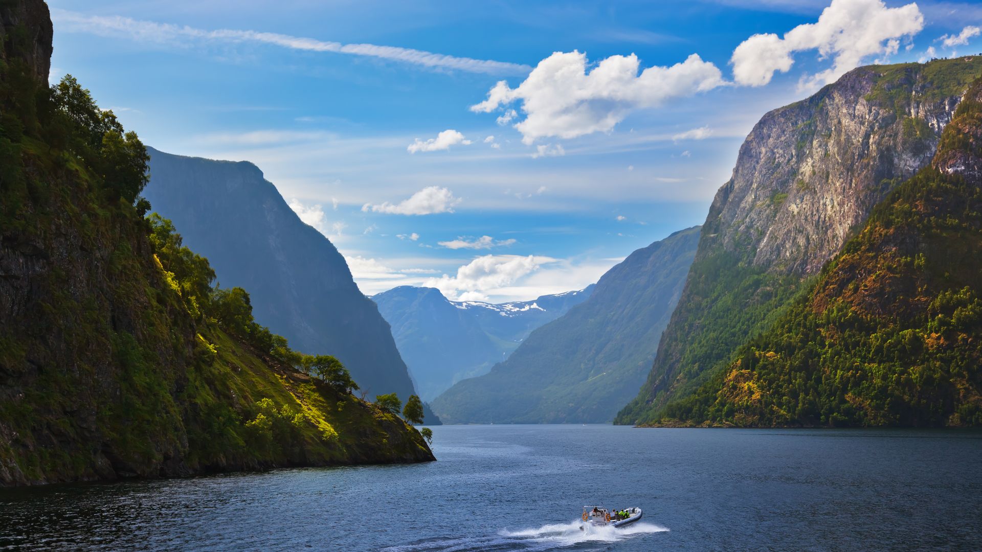 Rib Boat in a Norwegian Fjord